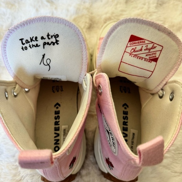 Converse Run Star Hike High Embroidered Rose Lace up Platform Women’s Size 8 - Picture 7 of 9